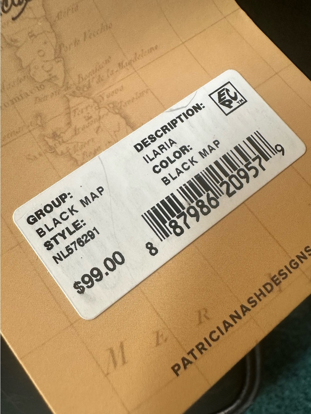 Patricia Nash Hanging Travel Case Organizer Black Map Gym Overnight NWT - Picture 7 of 12